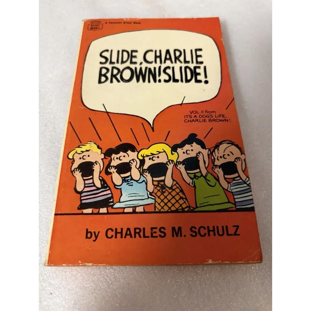 Slide Charlie Brown Slide Charles M Schulz Vintage Peanuts Fawcett 50¢ Paperback